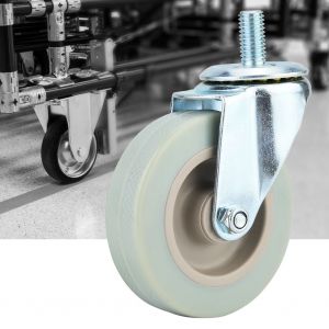Lot de 4 roulettes pivotantes de 7,6 cm en PVC pour meubles, chariots, chaises - Neuf
