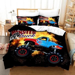 Parure De Lit Monster Jam Pour Lit Simple, Double, Double, Queen Et King Size. Parure De Lit Monster Jam F1 Pour Chambre D'adolescent, Housse De Couette, Anime - Neuf