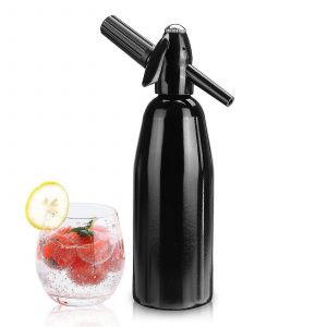 1l Portable De L'eau P&eacute;tillante, Fabricant Aluminium &Agrave; La Maison De Soda Siphon Pour Le Bricolage Boissons Gazeuses (Noir) - Neuf