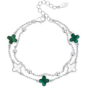 Eryi-Bracelet Pour Femme Trèfle À Quatre Feuilles Bracelets En Argent Sterling 925 Réglable Or Rose Bijoux En Acier Inoxydable Pour Fille Cadeau Pour L'anniversaire De Noël Saint Valentin - Neuf