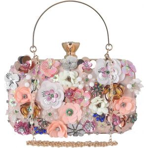Pochette pour femme, élégante, dorée, avec strass, pour dîner, mariage, fête, banquet - Neuf