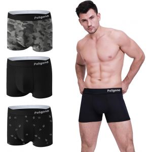 Kgabery-Boxer Homme Coton Lot De 3,Calecon Homme Élastique Avec Impression,Boxers Respirant Et Confortable Pour Hommes - Neuf