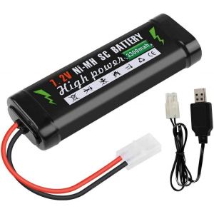 Kajgl-7.2v 3300mah Ket-2p Prise Batterie Rechargeable Ni-Mh+Chargeur Usb Pour Jouets Rc Voiture Camion Bateau Hélicoptère Drone Quadrirotor-Kajgl - Neuf