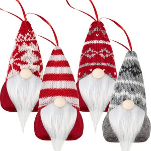 4 Pi&egrave;ces de No&euml;l su&eacute;dois Tomte Gnomes Ornements Scandinaves Santa Elfe de Gonk faits &agrave; la Main en Peluche Jouets pour l'Arbre de No&euml;l de la Pendaison D&eacute;corations de Vacances de D&eacute;coration - Neuf