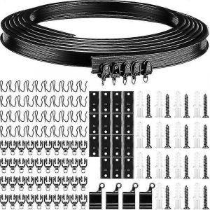 5 Mètres Noir Plafond Pliable Courbe Rideau Rail Rideau De Plafond Flexible - Neuf