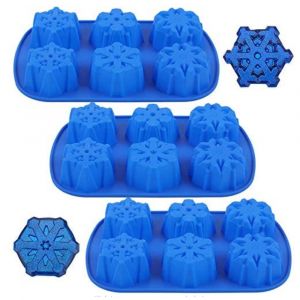 3pcs de No&euml;l silicone 6 flocon de neige de moule de g&acirc;teau de g&acirc;teau de riz bak - Neuf