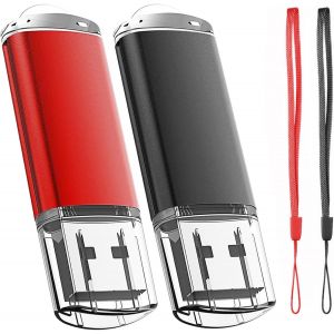 Cle USB 32 Go, Cl&eacute; USB 2.0 Flash Drive Stockage Disque M&eacute;moire Stick avec Cordes, Ensemble de Deux, Vert/Or - Neuf