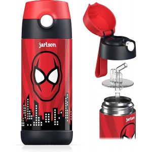 Jexnovashop-Gourde Enfant Inox - Bouteille Isotherme Enfant 350 Ml - Gourdes Sans Bpa - Avec De La Paille - Pour L'&eacute;cole, Les Sports Et La Maternelle - Neuf