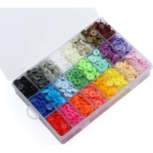 Lot De 408 Boutons-Pression En Plastique T5 Sans Couture Avec Étui De Rangement Pour Bavoirs, Couches Et Loisirs Créatifs - Neuf