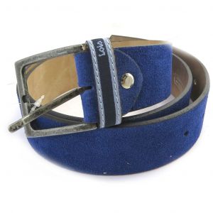 Promotion ! Ceinture Cuir 'lois Jean' Bleu Vintage - 4 Cm - Neuf