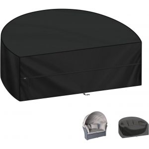 Housse De Protection Canap&eacute;-Lit Semi-Circulaire 180x90x80cm B&acirc;che Lit De Jardin, Housse Imperm&eacute;able Pour Lit De Jardin, Couverture De Lit De Jardin, Anti-Uv, 420d Housse Canape-Lit Exterieur - Neuf