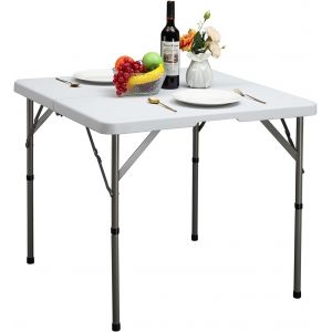 Ulteronixshop-Table Pliante Carr&eacute;e 87cm Petite Table Pour Jardin Balcon Cuisine Camping Pique Nique F&ecirc;te Tables De Salle Ext&eacute;rieure Int&eacute;rieure, Blanc - Neuf