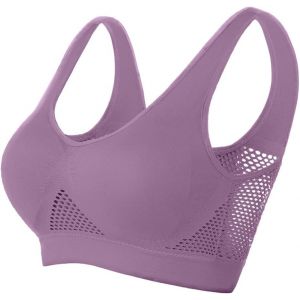 Padded Bras For Women Moderate Impact Plus Size Generous Chest Push-Up Seamless Breathable Yoga Running Crop Top.[F479] - Neuf