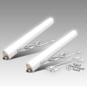KAL-Lot De 2 Réglettes Led Pour Cuisine Et Atelier, Led 4W, Longueur 313 Mm, 400 Lm, Lumière Blanche Neutre 4000K - Neuf