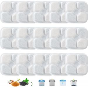 Lot De 16 Filtres De Rechange Pour Fontaine &Agrave; Eau Pour Animaux De Compagnie Compatibles Avec Les Fontaines &Agrave; Eau Catit Pixi Avec R&eacute;sine Et Charbon Actif - Neuf