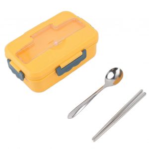 Bento Box Thermique D&eacute;jeuner R&eacute;cipient Avec Une Cuill&egrave;re, Baguettes, De Fuite-La Preuve, 3-Compartiment De Conception, Id&eacute;al Pour Les &Eacute;tudiants - Neuf