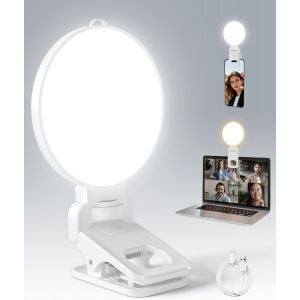 LORANKA-Lampe &agrave; Selfie Portable , Lampe LED Rechargeable pour T&eacute;l&eacute;phone, Compatible iPhone/Ordinateur Portable, 3 Modes d'&eacute;clairage Ring Light 3000-6500K pour Maquillage/TikTok/Vlogs/Visioconf&eacute;rences - Neuf