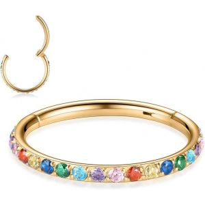 Kal-Piercings En Acier Chirurgical 316l Et Oxyde De Zirconium Pour Oreille Et Nez - Calibres 20, 18, 16, 14 - Anneaux Pour Homme Et Femme - Neuf