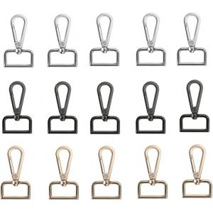 Gjhgf-Anneaux Porte Clef,Crochet Porte Clef,15 Pièces Mousqueton Porte Clé, Anneau Porte Clé Crochets Porte-Clés Rotatif D Fermoir Porte-Clés Clip Pour Sac À Main Étiquette De Travail Diy Décoration - Neuf