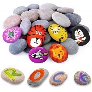Mevronisshop-12 Pi&egrave;ces Galets A Peindre,Pierres Plates &Agrave; Peindre,Bricolage Cr&eacute;atif Cailloux,Diy Peintes Rocher,5-8 Cmgalets De Plage,Galets Naturels Pour Peindre Mandala,Jardin Zen,Pots De Fleurs Et - Neuf