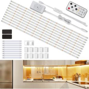 Subzonal-Ruban Led Blanc Chaud 5m, Bande Led 12v Cuisine Avec T&eacute;l&eacute;commande Et Prise, Kit D'&eacute;clairage &Agrave; Intensit&eacute; Variable Sous Armoire Pour Meubles, Escalier, Placard, Cuisine, &Eacute;tag&egrave;re, 300 Leds 270 - Neuf