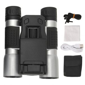 Jumelles compactes 12X, ecran 2 pouces, 1080p, boitier robuste et rotatif, jumelles pour oiseaux avec sac a bandouliere, pour les voyages et le sport - Neuf