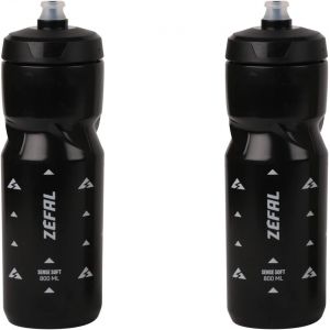 Pack Sense Soft 80-Lot De Deux Bidons Velo Et Vtt-Gourde Sport Souple Et Inodore-Bidon Eau Sans Bpa-Tetine Silicone-Noir,2 X 800 Ml - Neuf
