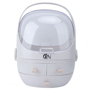 Organiseur de bureau pour cosmetiques, boite de rangement etanche pour maquillage (blanc) - Neuf