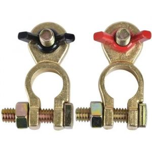 ChangM 12V/24V Cosse Batterie Bornes de Batterie Connecteurs de Batterie avec Écrou à Oreilles(1 pair) - Neuf