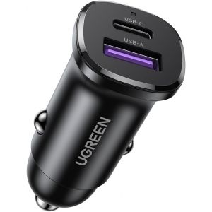 30W Usb C Car Charger, 2 Port Car Charger Pd 30W/Scp 22.5W, Mini Car Usb Charger With Led Light, Compatible With Iphone 15/14/13/12/11, Galaxy S24/S23/S22/21, Ipad, Macbook, Pixel - Neuf
