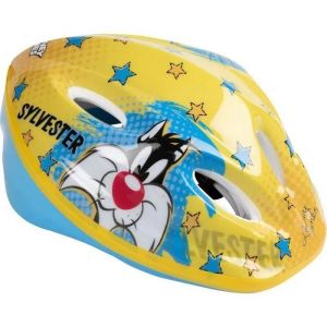 Casque De Velo Tataway Casque V&eacute;lo Enfant Fille Looney Tunes Tweety Sylvester 52-56 Cm Bleu Jaune S&eacute;curit&eacute; Protection - Neuf