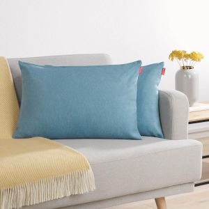 CAUC-Housse de Coussin 40x60 cm canape - Lot de 2 - Housse Coussin 40x60 cm en Chenille Douce avec Fermeture &eacute;claire cach&eacute;e - Protection d&eacute;corative certifi&eacute;e Oeko-Tex - Lavage Facile - Bleu Clair - Neuf