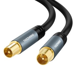 MEVRONISSHOP-TV Antenne RG6 Coaxiaux C&acirc;ble 1M, Connecteur M&acirc;le &agrave; M&acirc;le Plaqu&eacute; or, C&acirc;ble Coaxial pour TVHD, CATV, DVB-T2 /C/S, Modem C&acirc;ble, Radio, R&eacute;cepteur Satellite - Neuf