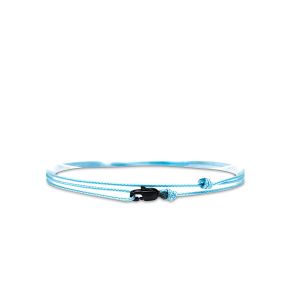 Eryi-Bracelet De Cheville Fin Pour Hommes Et Femmes Avec Fermoir Mousqueton Artisanal - Bijoux De Surfeur Maritime - Minimaliste En Tissu - 100% Étanche Et Réglable (Bleu Clair Noir) - Neuf