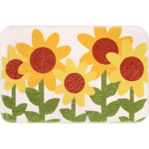 KAL-Tapis De Bain Antidérapant En Microfibre Antiderapant, 40X60Cm Tapis De Salle De Bain De Douche Absorbant, Lavable En Machine(Tournesol) - Neuf