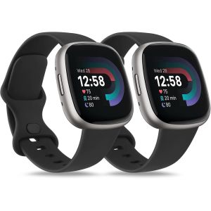 2 Pack Bracelet Pour Fitbit Versa 4/Sense 2/Fitibit Versa 3/Sense Pour Femmes Hommes,Bracelet De Remplacement R&eacute;glable Pour Fitbit Versa 4/Sense 2/Versa 3/Sense - Neuf