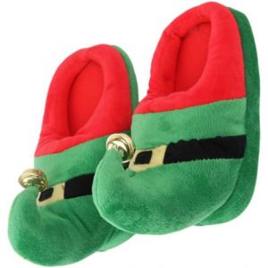 1 Paire De Pantoufles De No&euml;l De Santa Claus Costume Accessoires En Peluche - Neuf