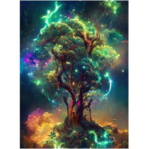 Ayuhr-Ronde Peinture À Faire Soi-Même Puzzle Strass 40x50 Cm Diamond Painting Arbre De Vie Diy 5d Peinture Diamant Banzaï Arbre Diamond Grande Strass Broderie Images Mosaïque Tableau En Perles À Coll - Neuf