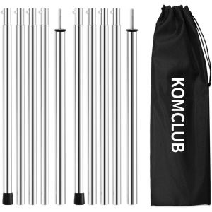 Eryi-Lot De 2 Barres De Rechange - Avec Sac De Rangement Pour Tente - Auvent - Voile D'ombrage - Neuf