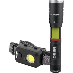 Combo Pack Tac Slyde Torch & 150 Headlamp - Lampe Frontale Et Torche Avec Modes Lanterne - Flash Rouge D'urgence Et Base Magnétique Pour Un Éclairage Mains Libres - Neuf