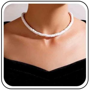 Kal-Collier Tour Surfeur Vintage Heishi Collier Tour Vinyle Pièces Monnaie Collier Tour Boho Heishi Collier Perles Collier Tour Vinyle Heishi Bijoux Pour Femmes Et Filles - Neuf