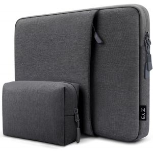 KALANKA-Housse Ordinateur 14 Pouces, Étanche Pochette Ordinateur 14 Pouces pour MacBook Air 15 M4 M3 M2 2025-2022,14"" Lenovo Thinkpad Ideapad HP Dell ASUS Acer etc Pochette PC 14"" Portable-Gris Foncé - Neuf