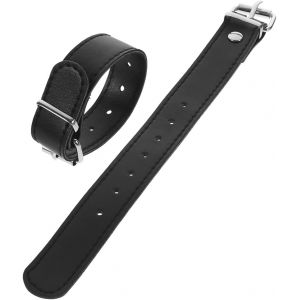 Kal-1 Paire De Sangles De Panier De Vélo En Cuir Avec Boucle - Sangles De Rechange Réglables Pour Paniers De Vélo - Idéal Pour Le Transport De Chiens Et Les Vélos Vintage - Noir - Neuf