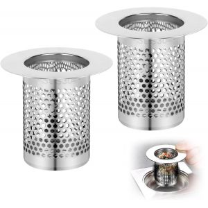2 Pièces Attrape Cheveux Douche, 5,5 × 5cm Filtre Baignoire, Grille Cheveux Douche, Filtre Douche, Filtre Cheveux Douche, Filtre Cheveux Baignoire Filtre Lavabo Pour Cuisines, Salles De Bains, Balcons - Neuf