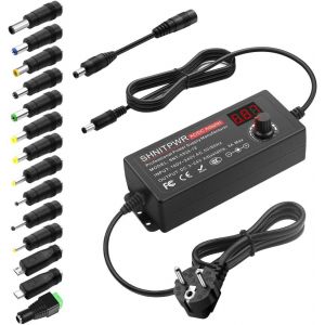 JGD-Bloc d'alimentation Universel 3,5V24V 72W 3 A Adaptateur AC/DC, avec 14 adaptateurs pour appareils électroniques de 3,5 V à 24V, Cadre Photo, Appareil Photo bébé et Bande LED 3000 mA Max - Neuf
