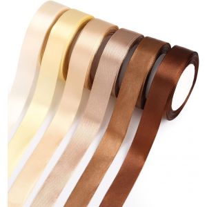 Ruban De Satin 6 Couleurs 25 Mm X 22 M De Large - Ruban Cadeau Pour Bricolage, Artisanat, Emballage Cadeau, Noeuds, D&eacute;coration De Mariage, Arche De Voiture, C&eacute;r&eacute;monie D'ouverture - Neuf