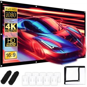 NouvelHorizonstore-cran de projection sur toile 100 pouces, 16:9 HD, lavable/pliable, &iquest;&iquest;cran de projection &iquest;&iquest;pais, 4K pour l'ext&iquest;&iquest;rieur, pour bureau, conf&iquest;&iquest;rence, th&iquest;&iquest;atre, f&iquest;&ordm;te, maison, &iquest;&iquest;cole - Neuf