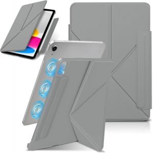 Coque pour iPad (A16) 11&egrave;me/10&egrave;me G&eacute;n&eacute;ration (2025/2022), &Eacute;tui Coque Magn&eacute;tique avec Fonction Support, Veille/R&eacute;veil Automatique, Ultra Fin en Cuir PU,&Eacute;tui Housse de Protection - Gris - Neuf