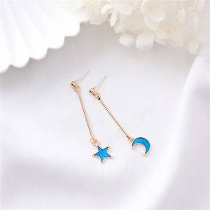 &Agrave; La Mode Femmes Fille Oreille Stud Boucles D'oreilles D&eacute;coration Bijoux Accessoire (&Eacute;toile + Lune) - Neuf