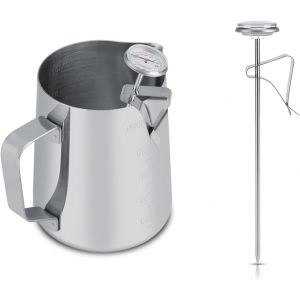 Kal-Thermomètre À Cadran À Lecture Instantanée, Thermomètre À Lait En Acier Inoxydable -10 110 °C, Thermomètre À Pot, Thermomètre Alimentaire Avec Clip Pour Yaourt, Café - Neuf